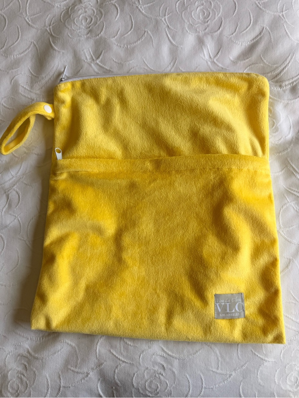 Viva La Cloth VLC Yellow Minky Velour Wet Bag Zipper Pouch Travel Swim Organizer